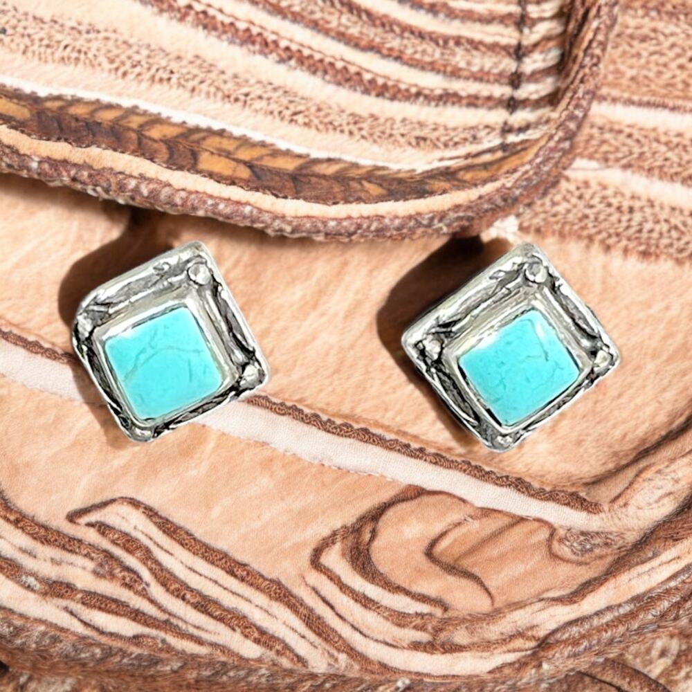Vintage Sterling Silver Turquoise Southwestern Country Western Rodeo Deadstock - Picture 14 of 16